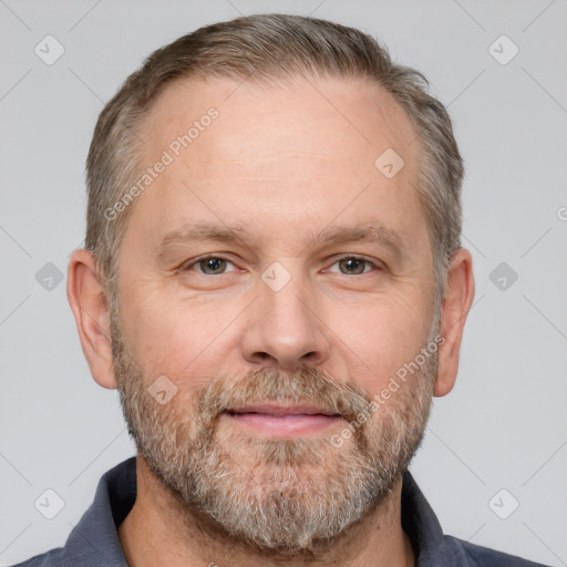 Neutral white adult male with short  brown hair and brown eyes