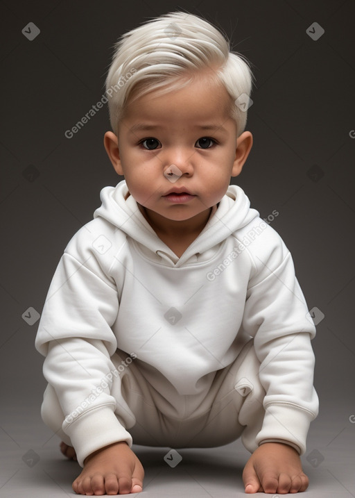 Peruvian infant boy with  white hair