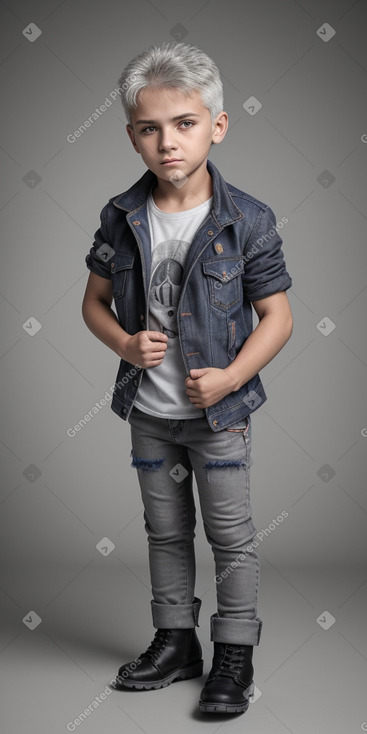 Macedonian child boy with  gray hair