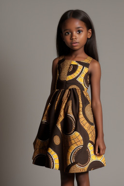 African child girl with  brown hair