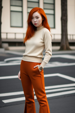 Chinese adult female with  ginger hair