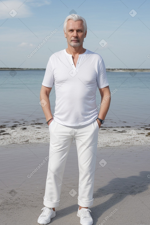 Estonian middle-aged male with  white hair