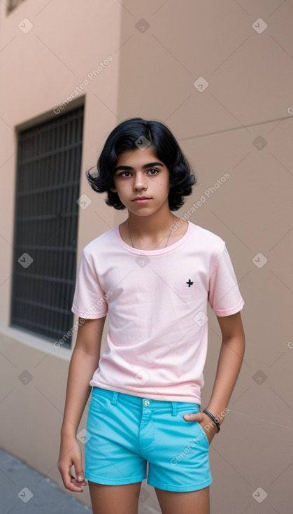 Spanish teenager boy with  black hair