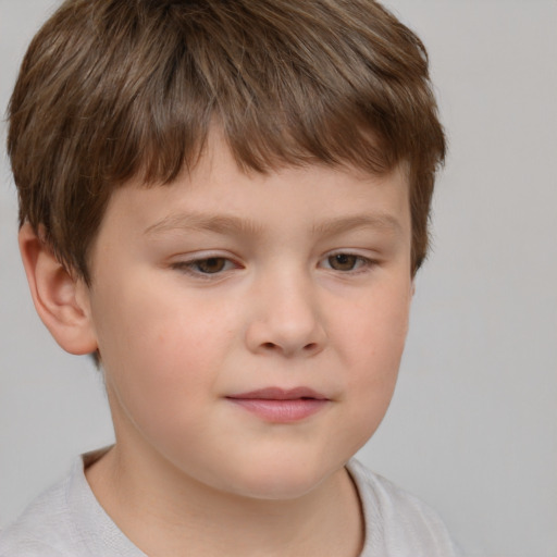 Neutral white child male with short  brown hair and brown eyes