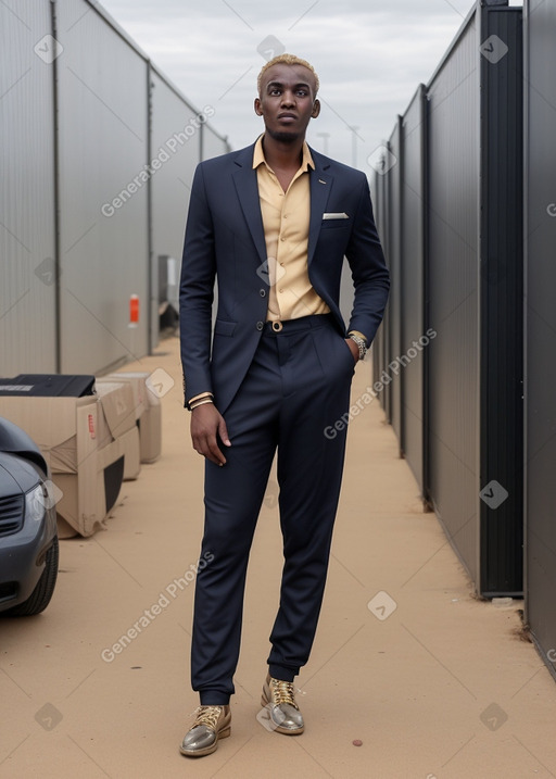 Sudanese adult male with  blonde hair