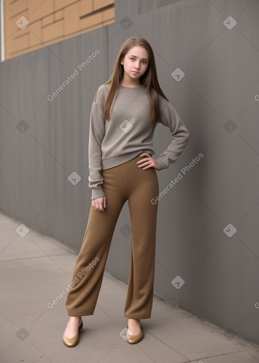 Teenager girl with  brown hair