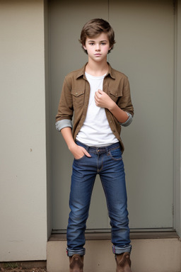 South african teenager boy with  brown hair