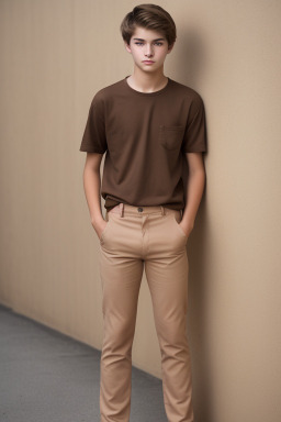 Teenager male with  brown hair