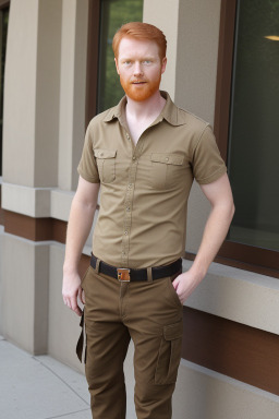 American adult male with  ginger hair