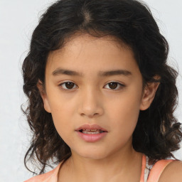 Neutral asian young-adult female with medium  brown hair and brown eyes