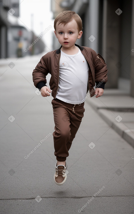 Latvian infant boy with  brown hair