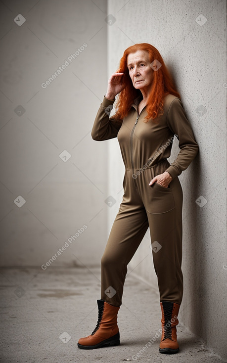 Albanian elderly female with  ginger hair