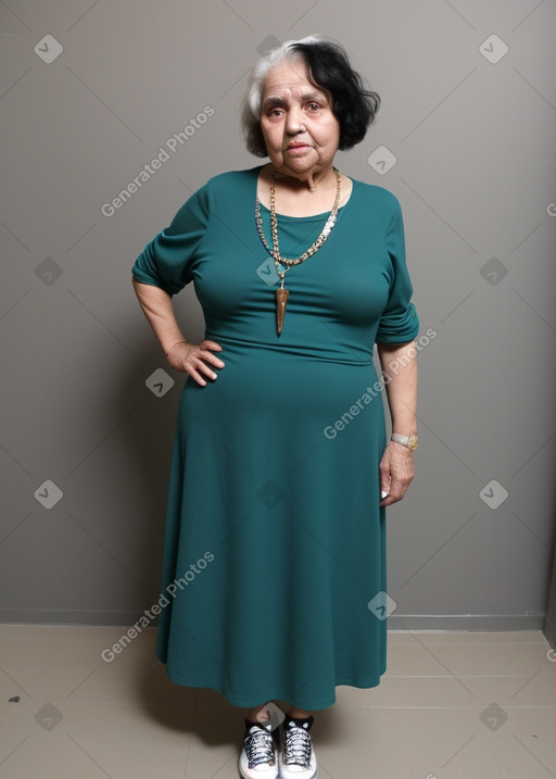 Libyan elderly female with  black hair