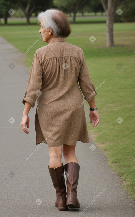 Tunisian elderly female with  brown hair