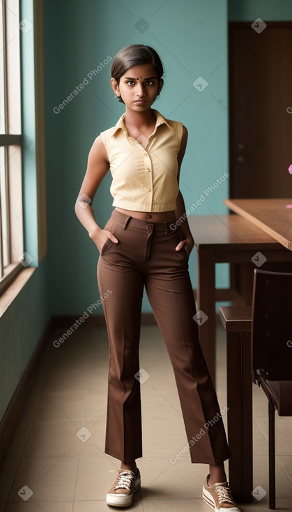 Sri lankan teenager girl with  brown hair