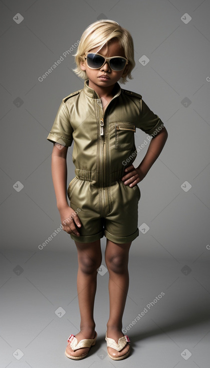 Bangladeshi child boy with  blonde hair