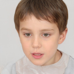 Neutral white child male with short  brown hair and brown eyes