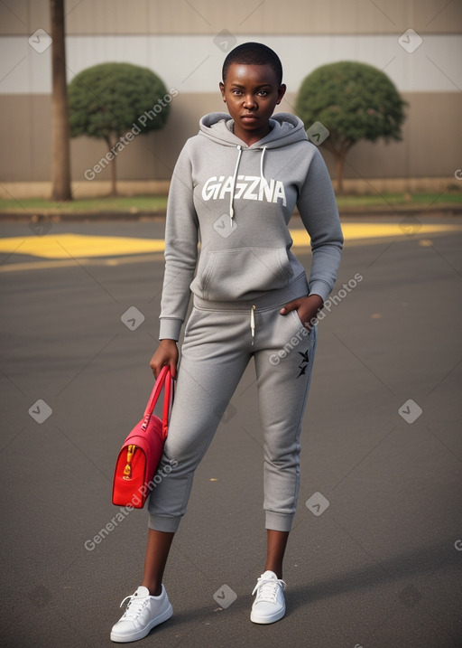 Zimbabwean young adult female with  gray hair