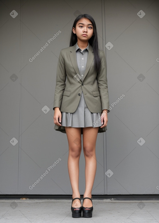 Indonesian teenager girl with  gray hair