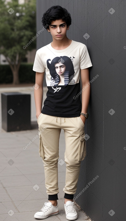 Egyptian teenager boy with  black hair