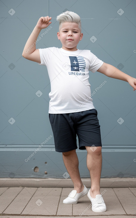 Uruguayan child boy with  white hair