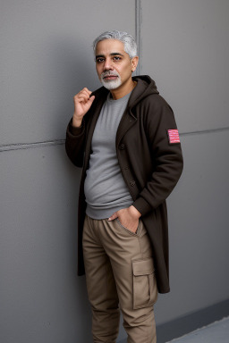 Bahraini middle-aged non-binary with  gray hair