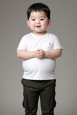 South korean infant boy with  blonde hair