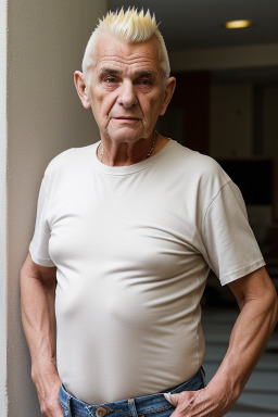 Albanian elderly male with  blonde hair