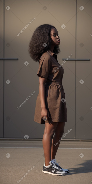 African american young adult female with  brown hair