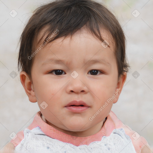 Neutral white child male with short  brown hair and brown eyes