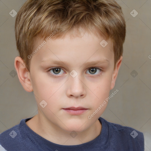 Neutral white child male with short  brown hair and brown eyes