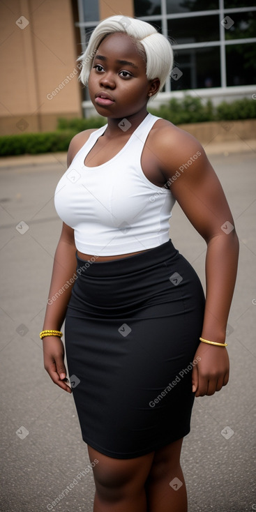 Ghanaian teenager girl with  white hair