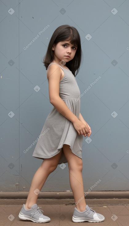 Paraguayan child girl with  gray hair