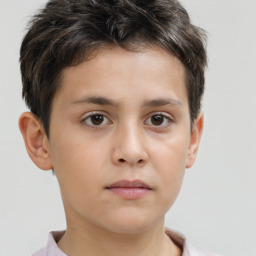 Neutral white child male with short  brown hair and brown eyes