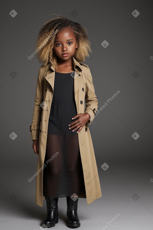 African american child female with  blonde hair