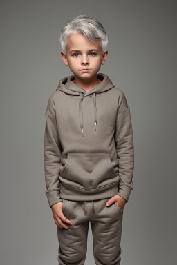 French child boy with  gray hair