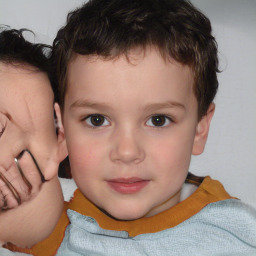 Neutral white child male with short  brown hair and brown eyes