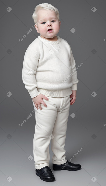 Caucasian infant boy with  white hair