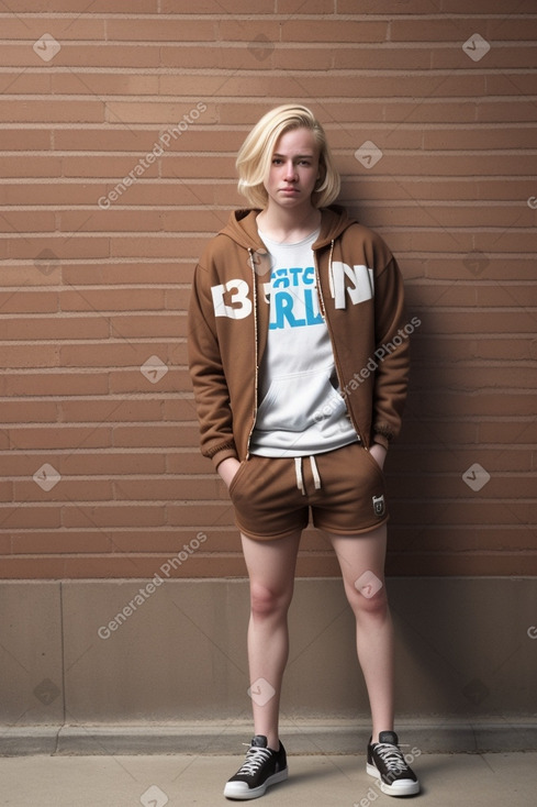 Adult non-binary with  blonde hair