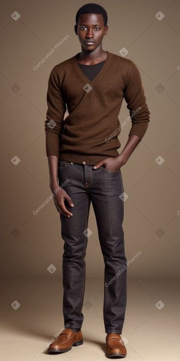 Ugandan young adult male with  brown hair