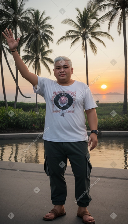 Indonesian adult male with  white hair