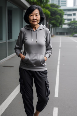 Singaporean elderly female with  black hair