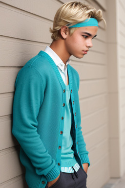 Hispanic teenager male with  blonde hair