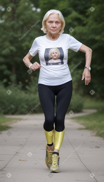 Ukrainian elderly female with  blonde hair