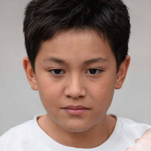 Neutral white child male with short  brown hair and brown eyes
