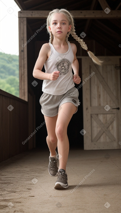 Caucasian child female with  white hair