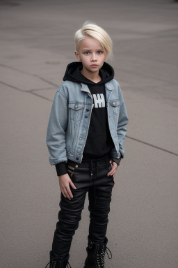 Child non-binary with  blonde hair