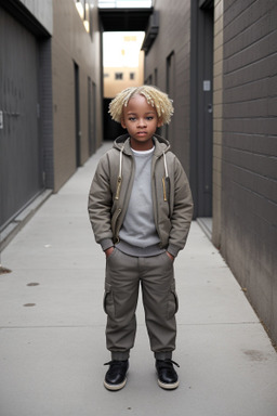 African american child boy with  blonde hair