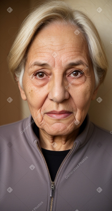 Jordanian elderly female with  blonde hair