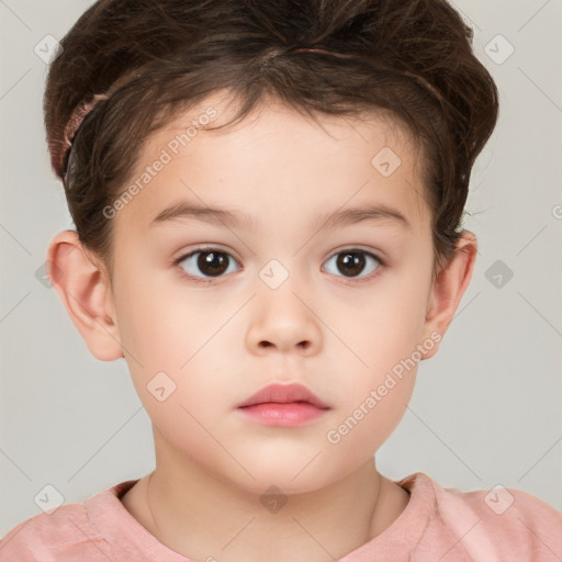 Neutral white child male with short  brown hair and brown eyes